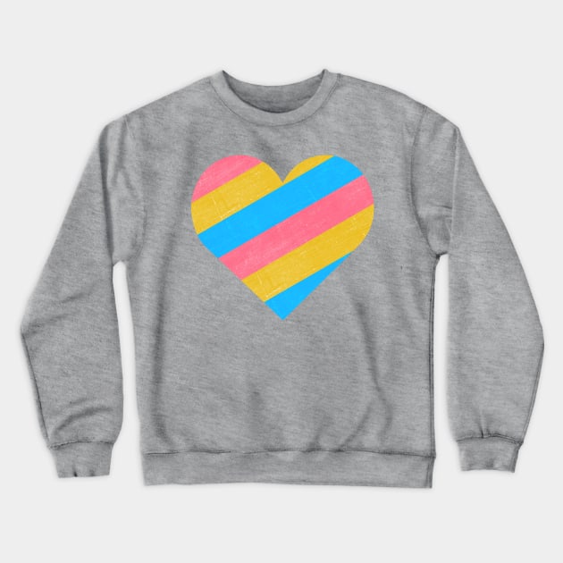 Pansexual Pride Heart Crewneck Sweatshirt by juniperandspruce